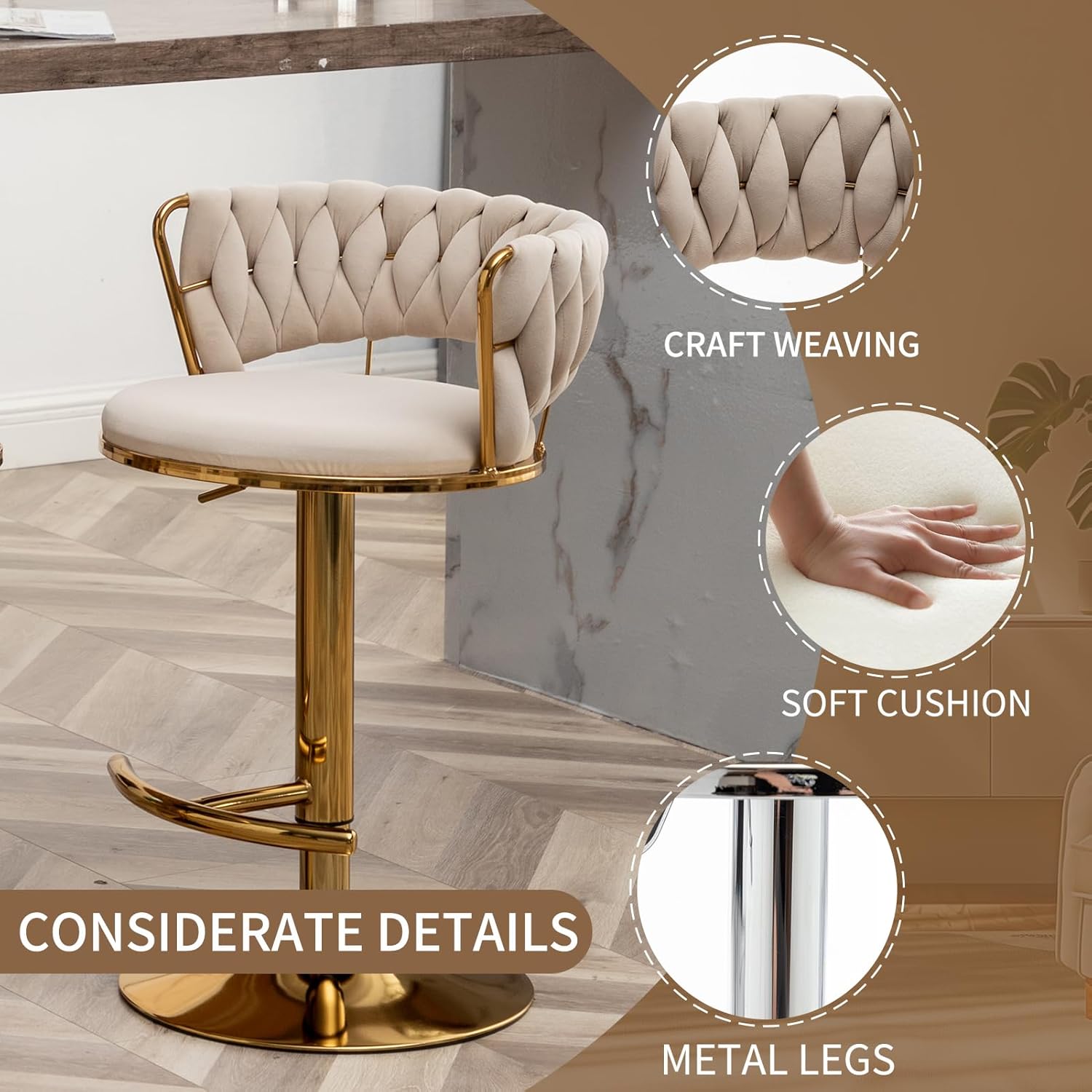 Beige Velvet Bar Stools Set of - đánh giá và giá Commercial Kitchen Set