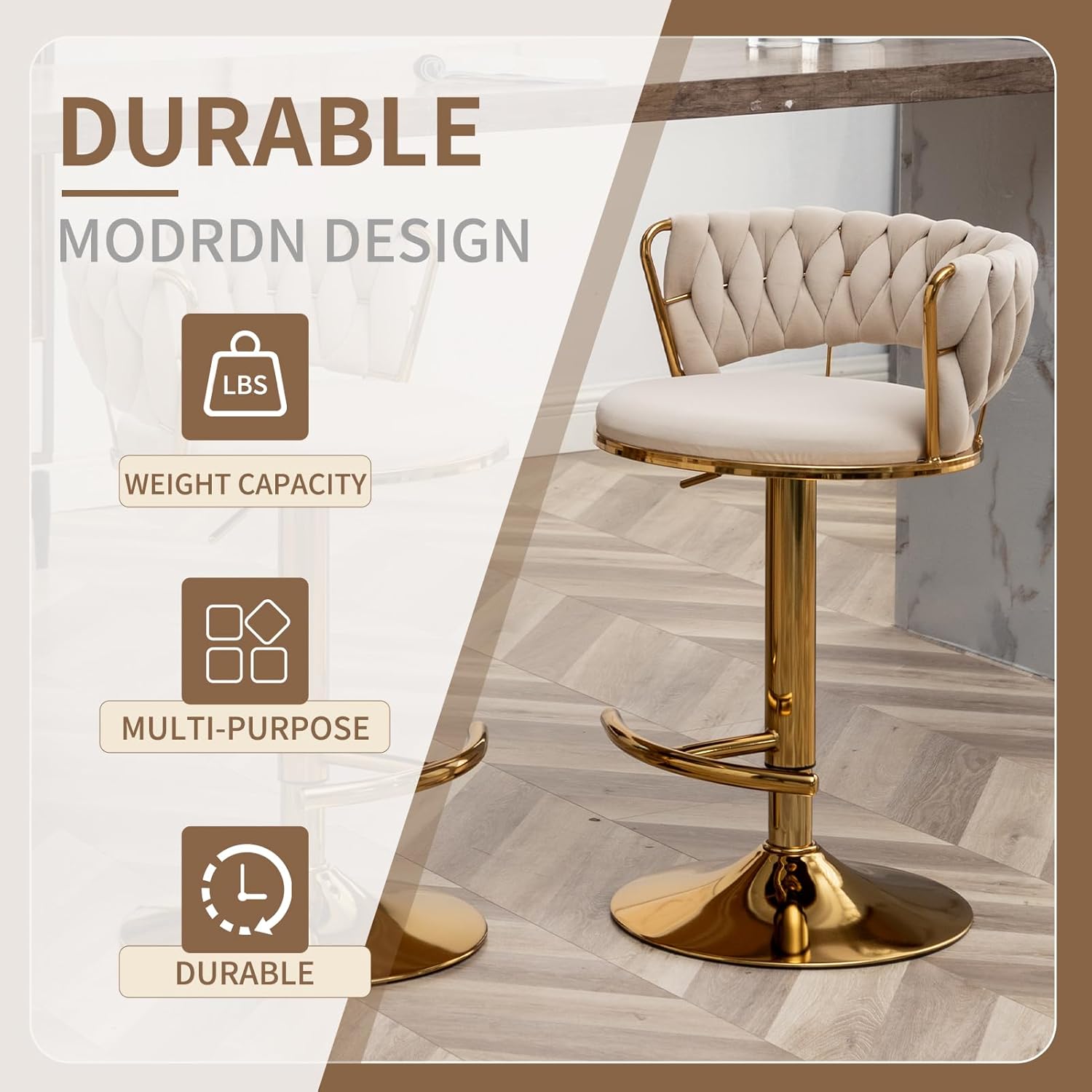 Beige Velvet Bar Stools Set of - đánh giá và giá Commercial Kitchen Set