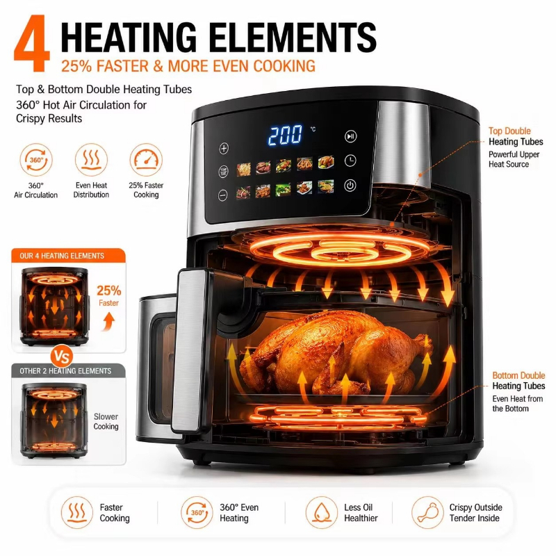 Home Using 8.5L Air Fryer 2400 - đánh giá và giá Commercial Kitchen Cooking